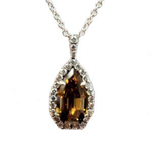 Fancy Brown Pear Shape Natural Diamond Pendant